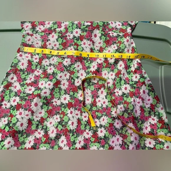 ASOS Pink and green floral deep V midi dress size 8. - Picture 15 of 16